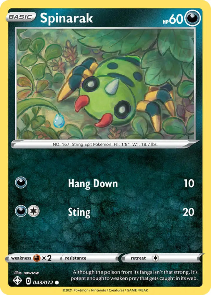 Spinarak (043/072) [Sword & Shield: Shining Fates] - Pokemon Single