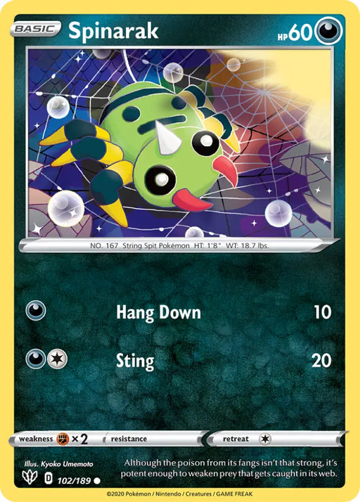 Spinarak (102/189) [Sword & Shield: Darkness Ablaze] - Pokemon Single