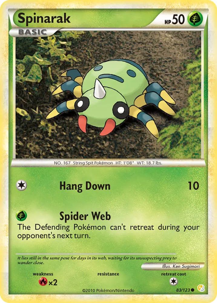Spinarak (83/123) [HeartGold & SoulSilver: Base Set] - Pokemon Single
