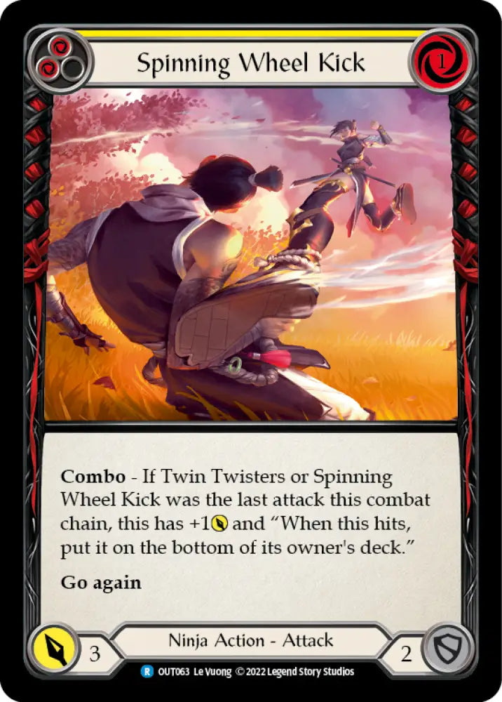 Spinning Wheel Kick (Yellow) [Outsiders] Rainbow Foil - Flesh And Blood Single