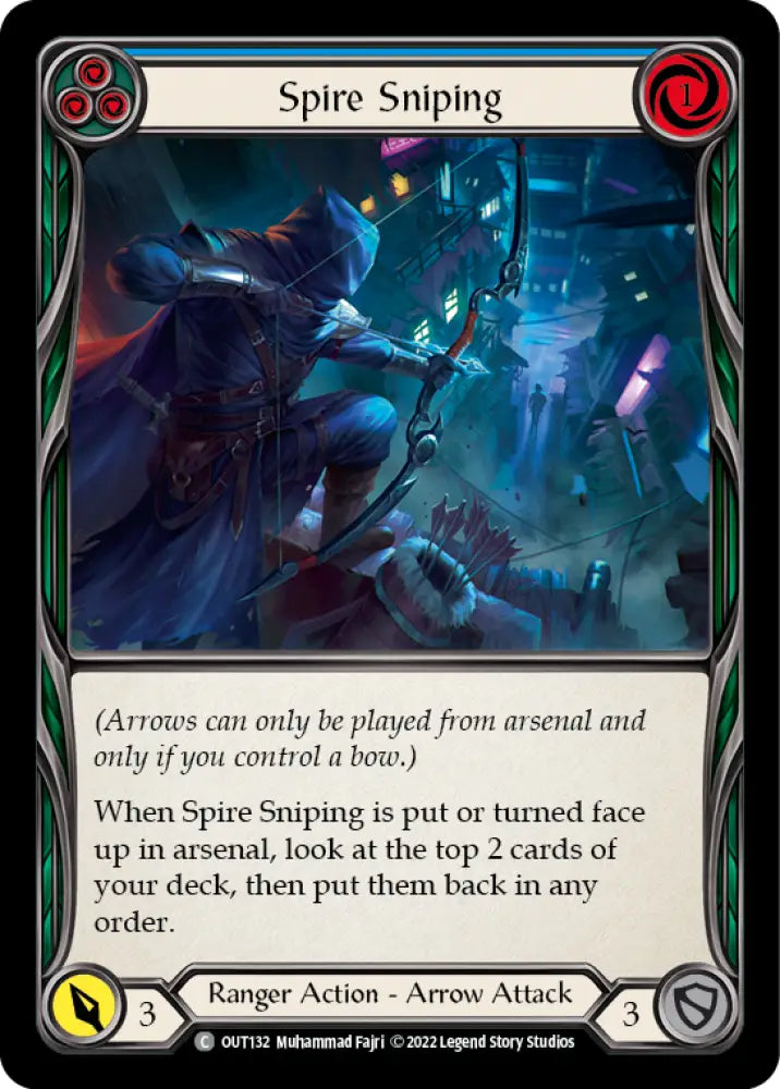 Spire Sniping (Blue) [Outsiders] Rainbow Foil - Flesh And Blood Single