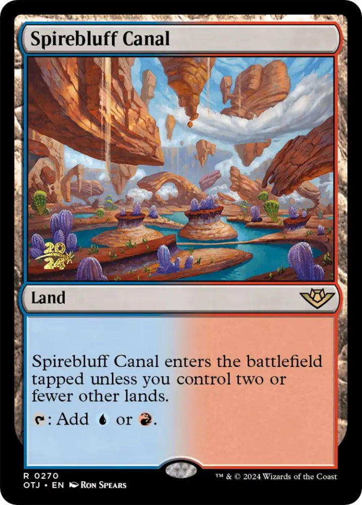 Spirebluff Canal (OTJ) [Outlaws of Thunder Junction Prerelease Promos] - MTG Single