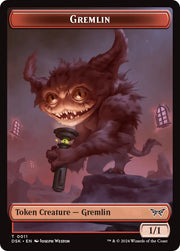 Spirit (0008) // Gremlin Double-Sided Token [Duskmourn: House of Horror Tokens] - MTG Single