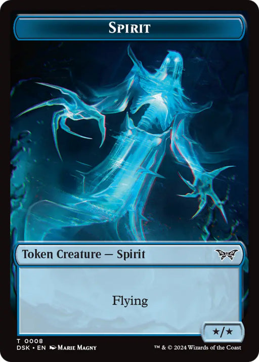 Spirit (0008) // Manifest Double-Sided Token [Duskmourn: House of Horror Tokens] - MTG Single