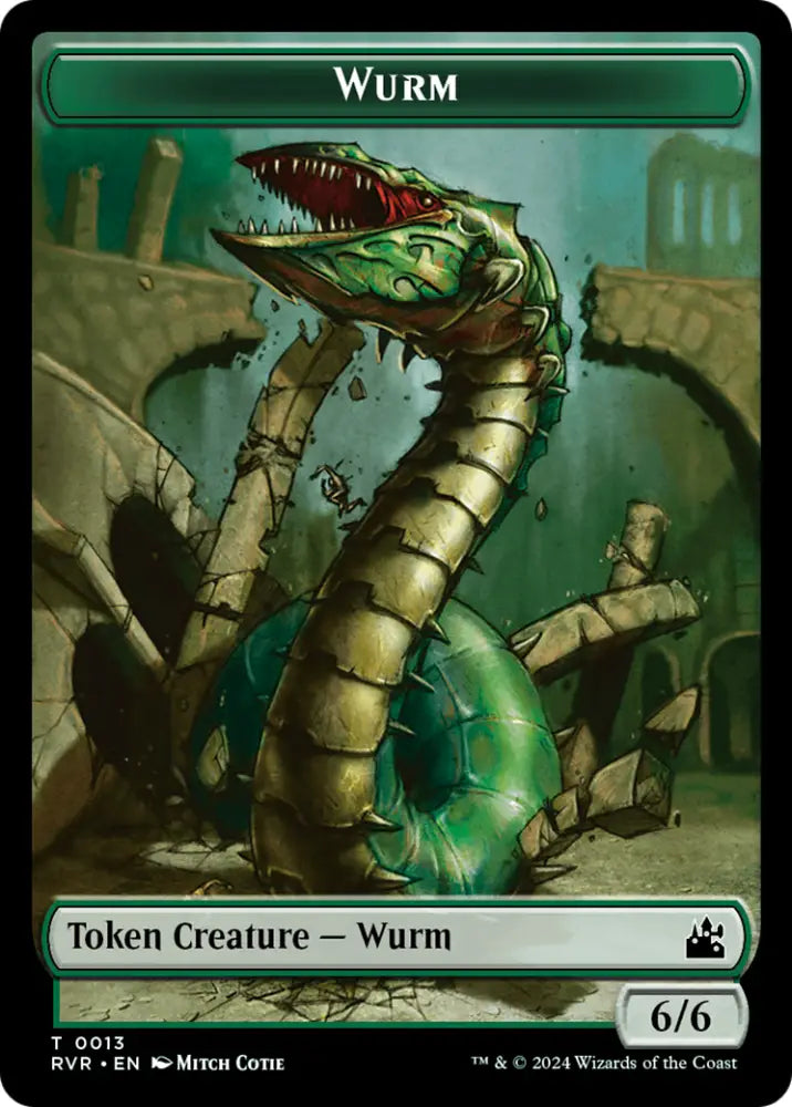 Spirit (0018) // Wurm Double-Sided Token [Ravnica Remastered Tokens] - MTG Single