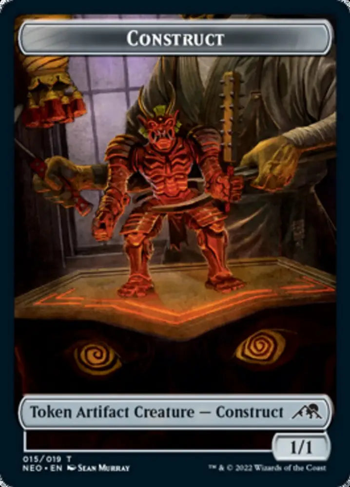Spirit (002) // Construct (015) Double-Sided Token [Kamigawa: Neon Dynasty Tokens] - MTG Single