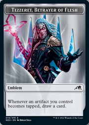 Spirit (002) // Tezzeret Betrayer of Flesh Emblem Double-Sided Token [Kamigawa: Neon Dynasty Tokens] - MTG Single