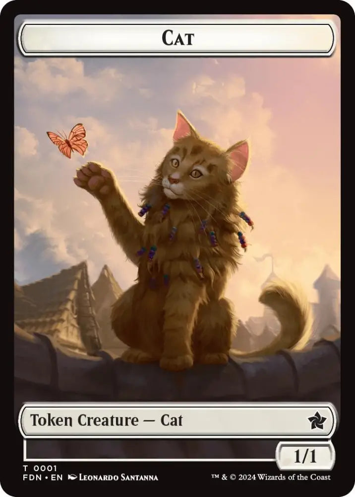 Spirit // Cat (0001) Doubled-Sided Token [Foundations Tokens] - MTG Single