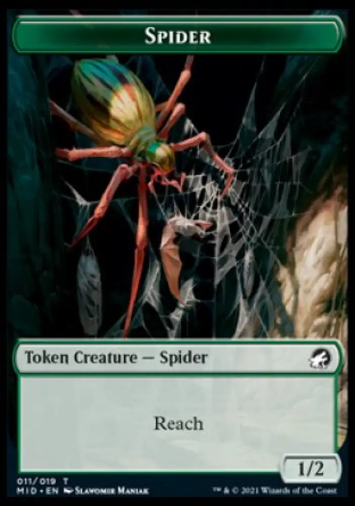 Spirit // Spider Double-Sided Token [Innistrad: Midnight Hunt Tokens] - MTG Single