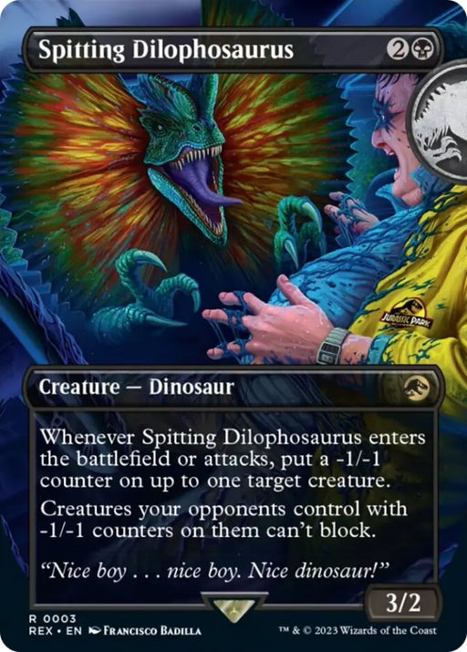 Spitting Dilophosaurus (Borderless) [Jurassic World Collection] - MTG Single