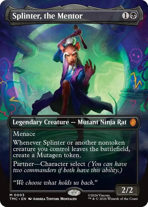 Splinter, the Mentor (Borderless) (3) [Teenage Mutant Ninja Turtles Commander]