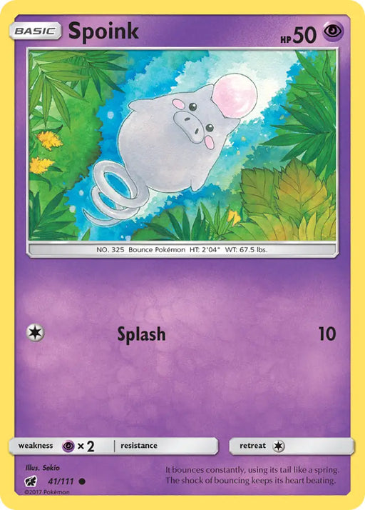 Spoink (41/111) [Sun & Moon: Crimson Invasion] - Pokemon Single