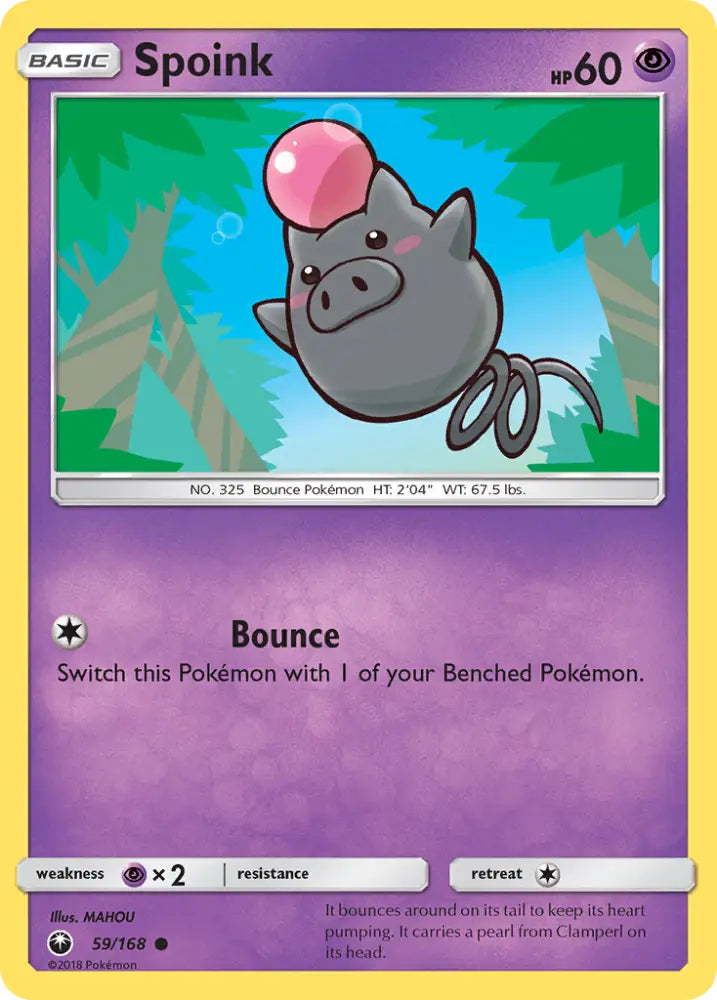 Spoink (59/168) [Sun & Moon: Celestial Storm] - Pokemon Single