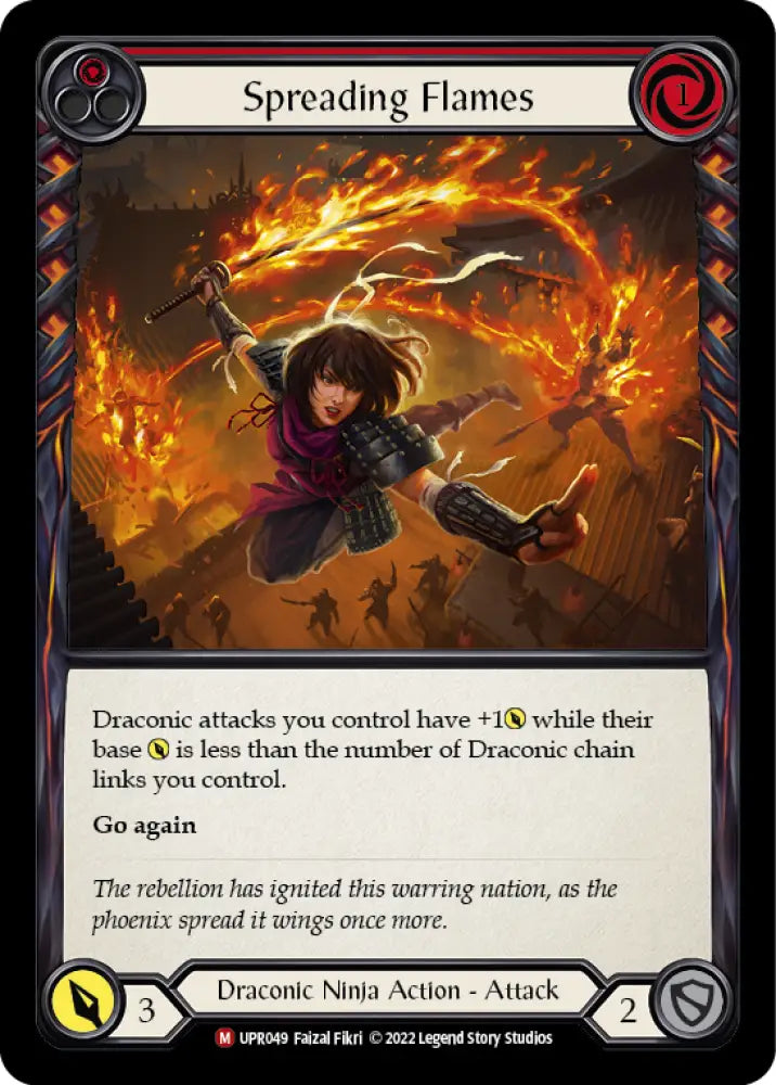 Spreading Flames [Uprising] Rainbow Foil - Flesh And Blood Single