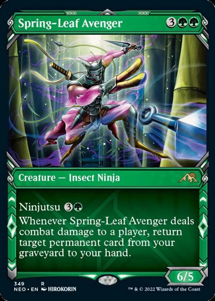 Spring-Leaf Avenger (Showcase Ninja) [Kamigawa: Neon Dynasty] - MTG Single
