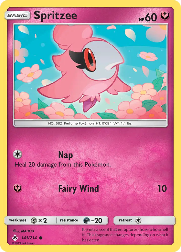 Spritzee (141/214) [Sun & Moon: Unbroken Bonds] - Pokemon Single