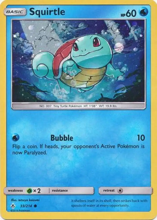 Squirtle (33/214) (Premium Collection Promo) [Sun & Moon: Unbroken Bonds] - Pokemon Single