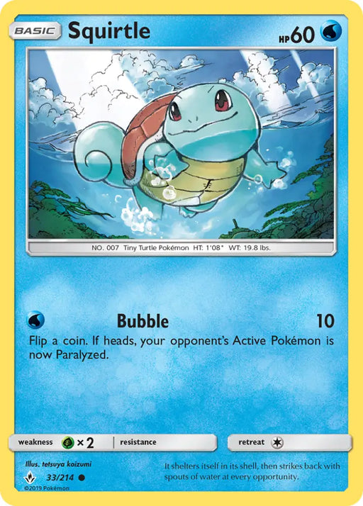Squirtle (33/214) [Sun & Moon: Unbroken Bonds] - Pokemon Single