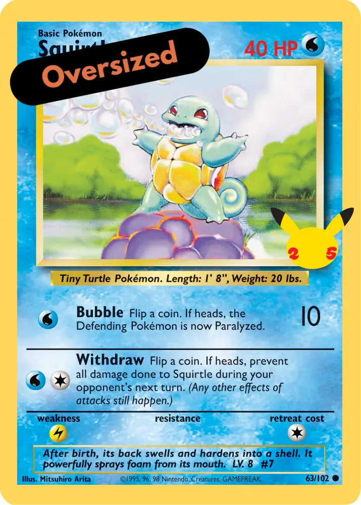 Squirtle (63/102) (Jumbo Card) [First Partner Pack] - Pokemon Single