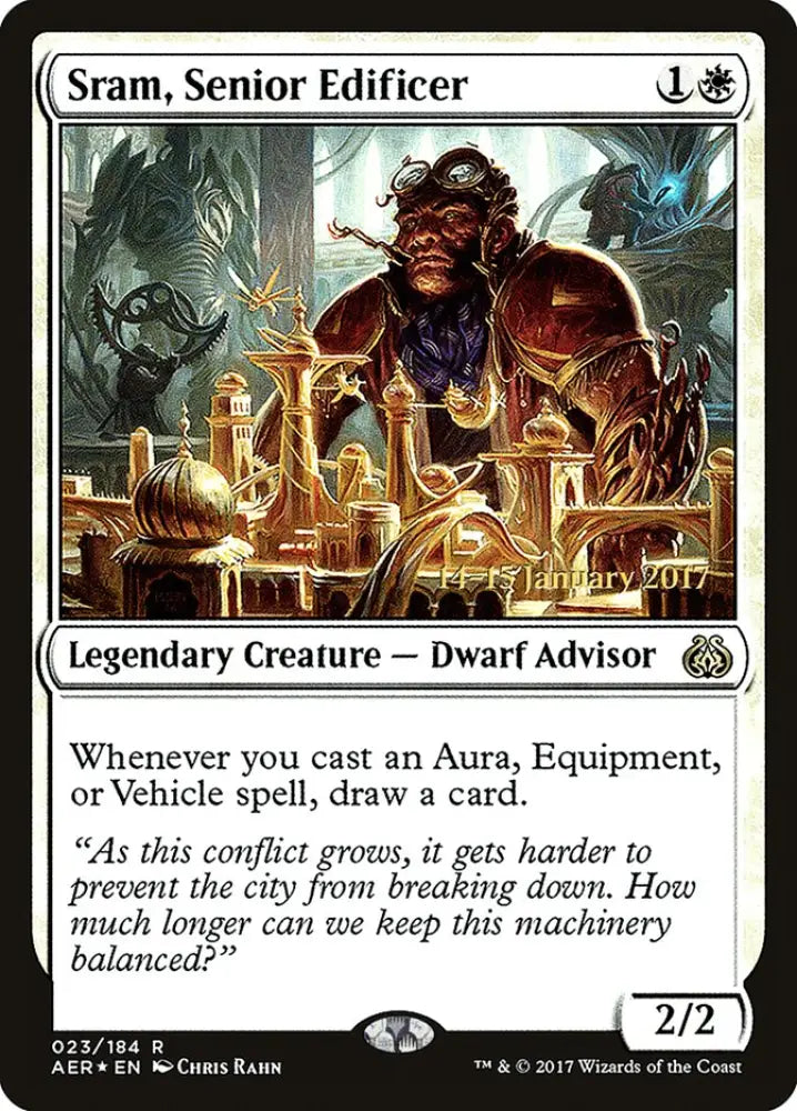 Sram Senior Edificer [Aether Revolt Prerelease Promos] - MTG Single