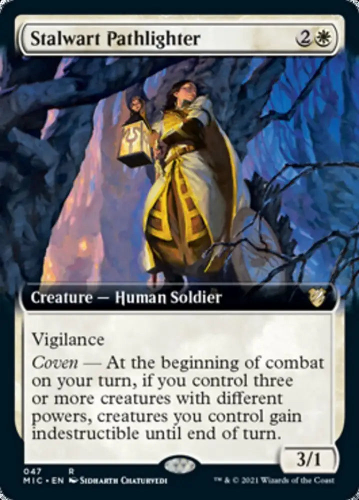 Stalwart Pathlighter (Extended Art) [Innistrad: Midnight Hunt Commander] - MTG Single