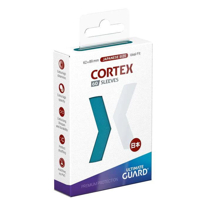 UG SLEEVES CORTEX JAPANESE SIZE GLOSSY PETROL 60CT