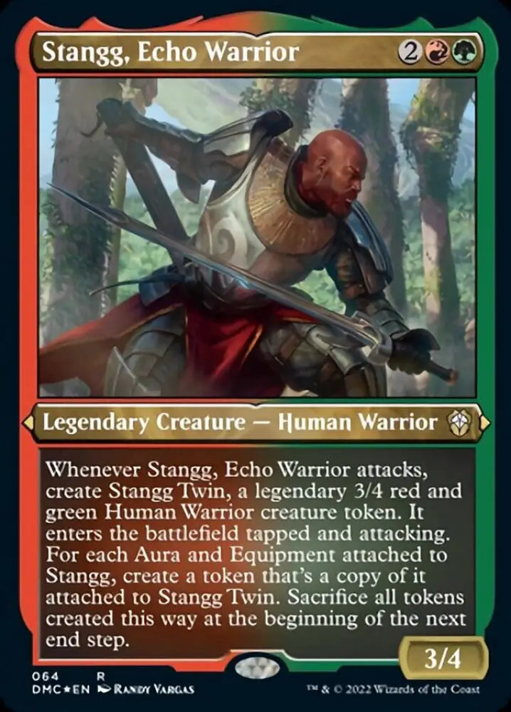 Stangg Echo Warrior (Foil Etched) [Dominaria United Commander] - MTG Single
