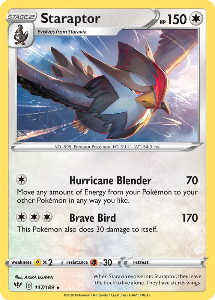 Staraptor (147/189) [Sword & Shield: Darkness Ablaze] - Pokemon Single