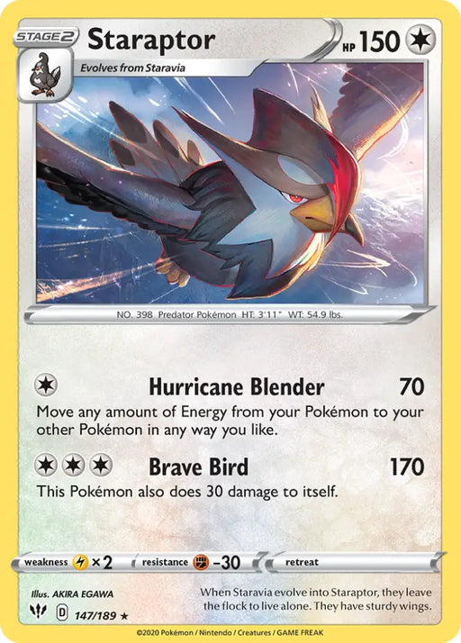 Staraptor (147/189) [Sword & Shield: Darkness Ablaze] - Pokemon Single