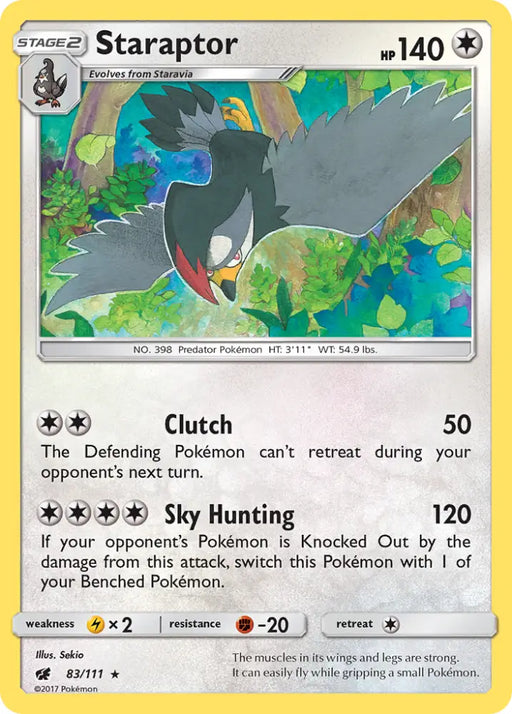 Staraptor (83/111) [Sun & Moon: Crimson Invasion] - Pokemon Single
