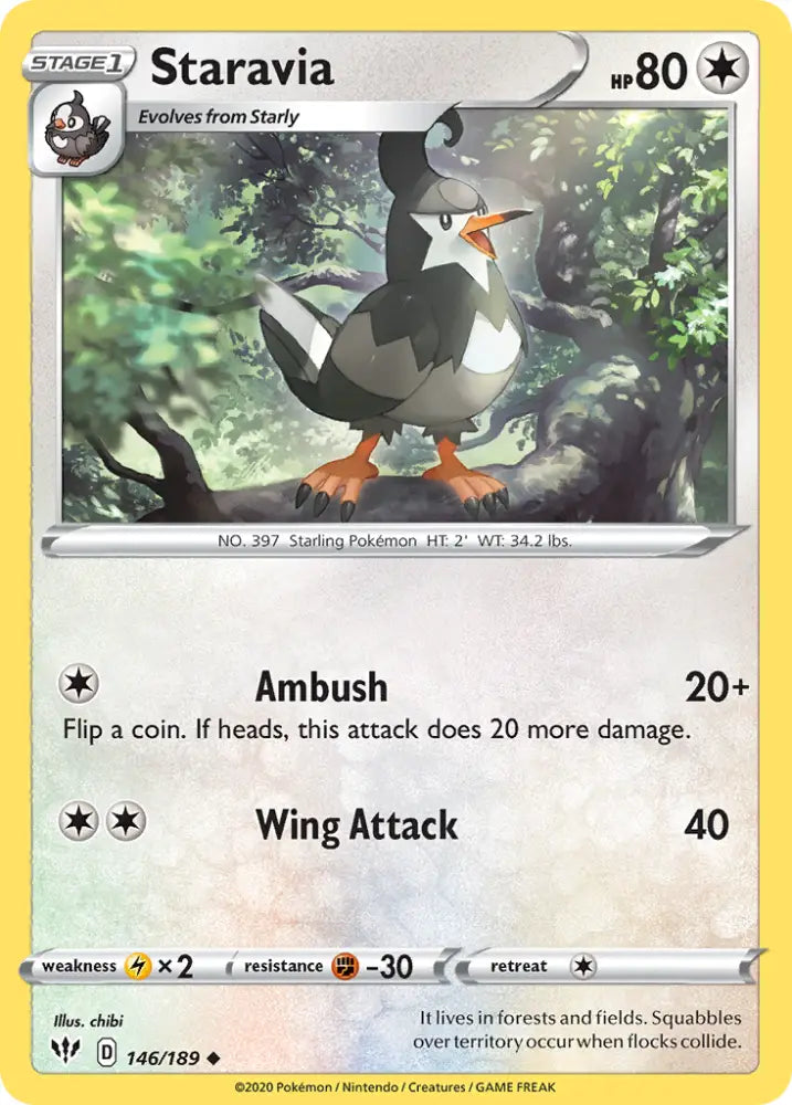 Staravia (146/189) [Sword & Shield: Darkness Ablaze] - Pokemon Single