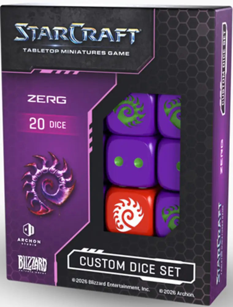 Starcraft Tabletop Miniatures Game: Zerg Custom Dice Set (ETA December) - Miniature Games