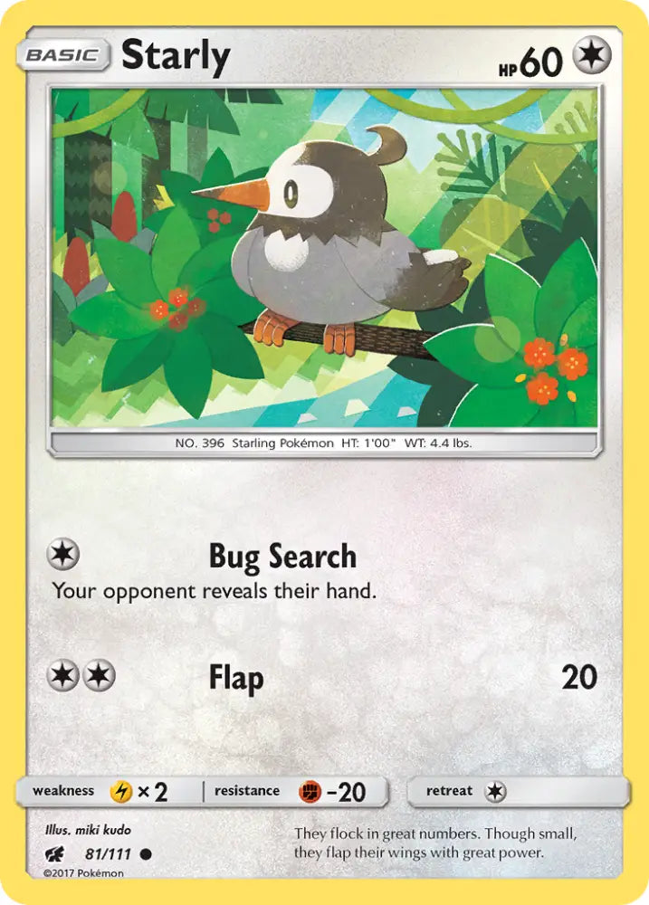 Starly (81/111) [Sun & Moon: Crimson Invasion] - Pokemon Single