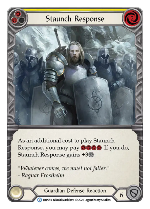 Staunch Response (Yellow) [1HP059] (History Pack 1) - Flesh And Blood Single