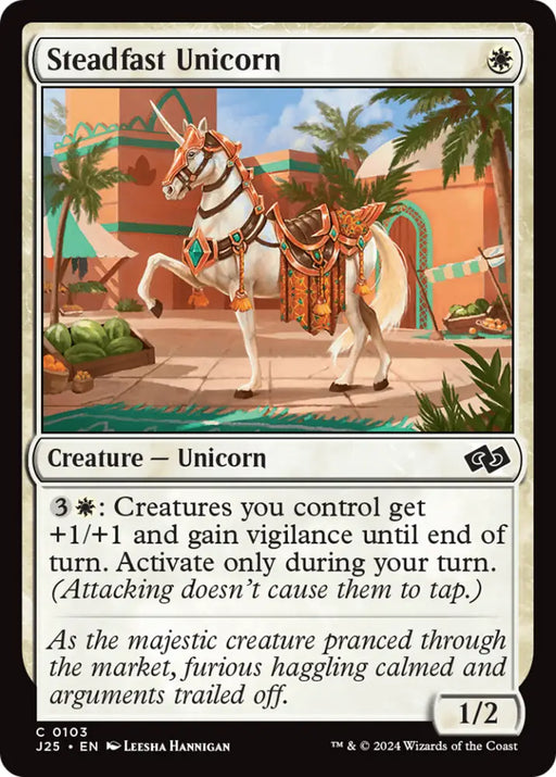 Steadfast Unicorn [Foundations Jumpstart] - MTG Single