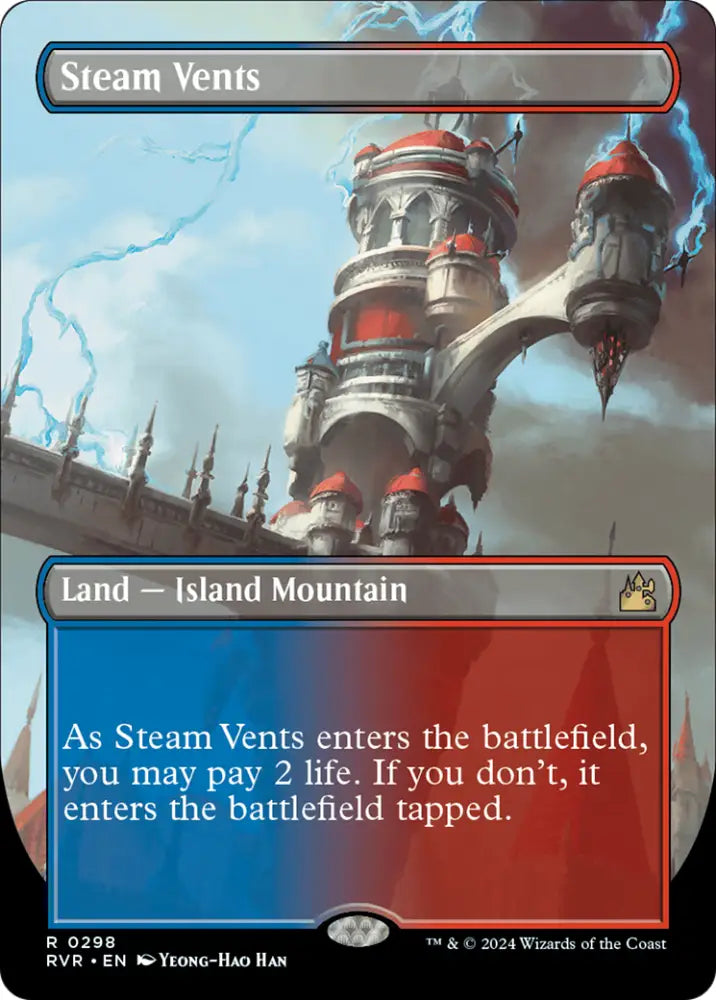 Steam Vents (Borderless) [Ravnica Remastered] - MTG Single