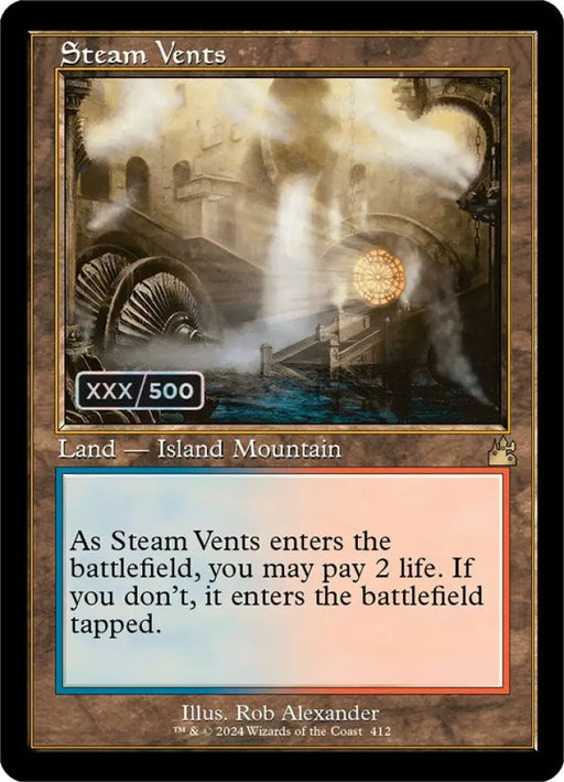 Steam Vents (Retro) (Serialized) [Ravnica Remastered] - MTG Single