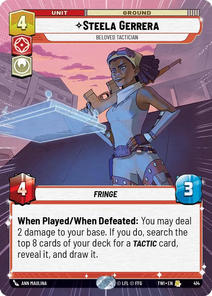 Steela Gerrera - Beloved Tactician (Hyperspace) (414) [Twilight of the Republic] - Star Wars: Unlimited Single