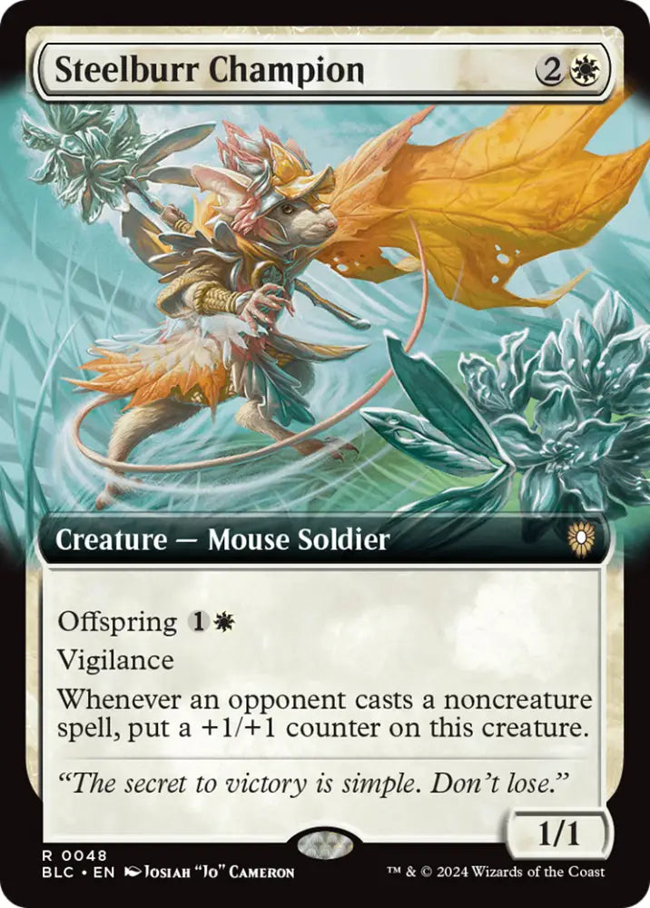 Steelburr Champion (Extended Art) [Bloomburrow Commander] - MTG Single