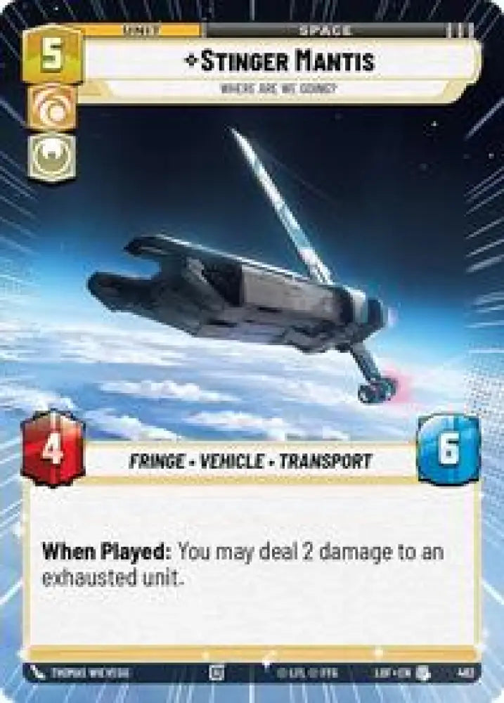 Stinger Mantis - Where Are We Going? (Hyperspace) (462) [Legends of the Force]