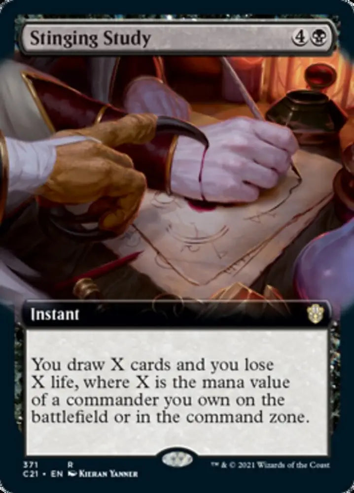 Stinging Study (Extended Art) [Commander 2021] - MTG Single