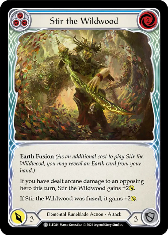 Stir the Wildwood (Blue) [Tales of Aria 1st Edition] 1st Edition Rainbow Foil - Flesh And Blood Single
