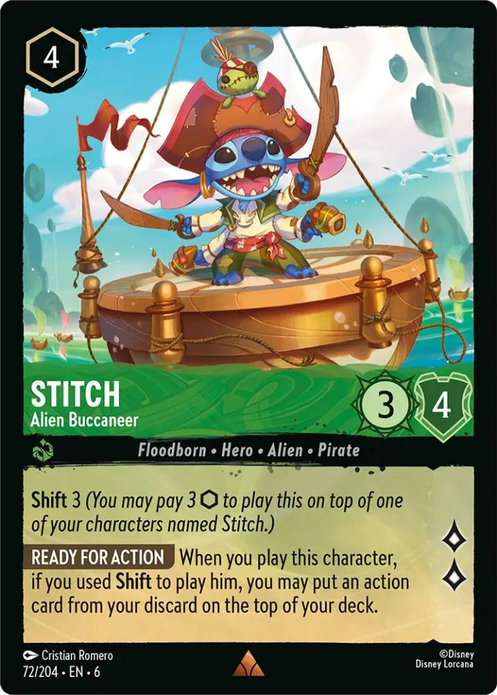 Stitch - Alien Buccaneer (72/204) [Azurite Sea] - Lorcana Single