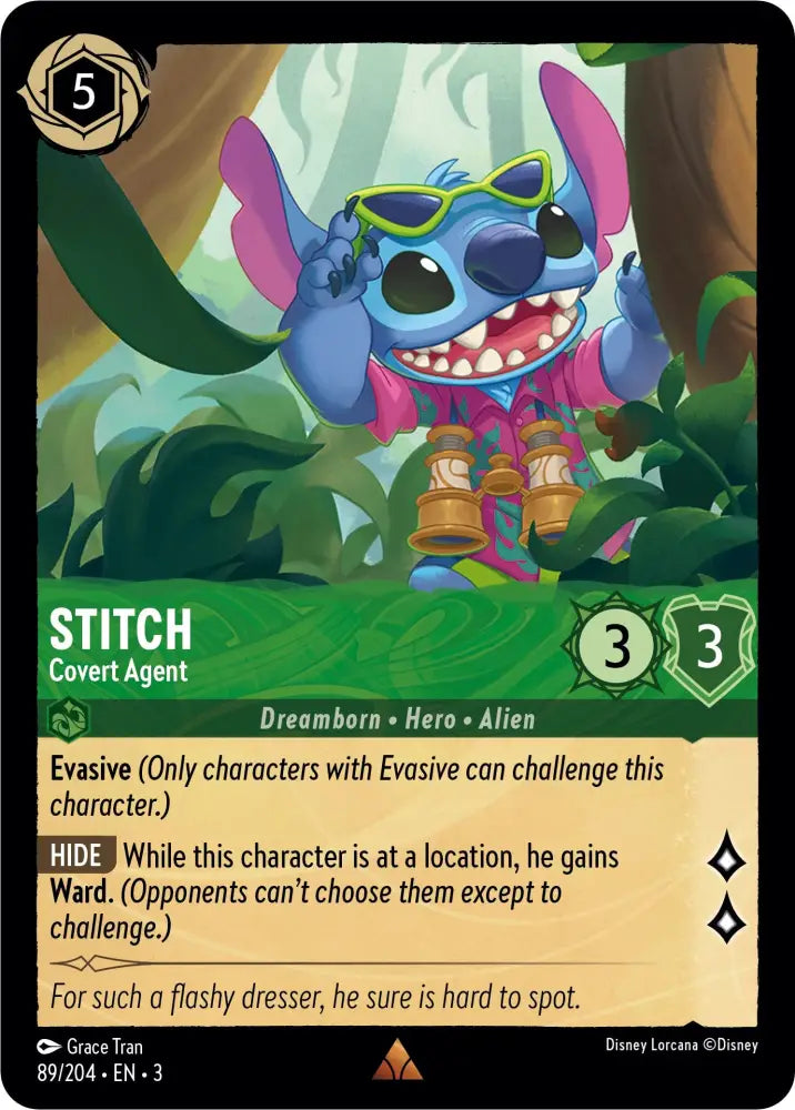 Stitch - Covert Agent (89//204) [Into the Inklands] - Lorcana Single