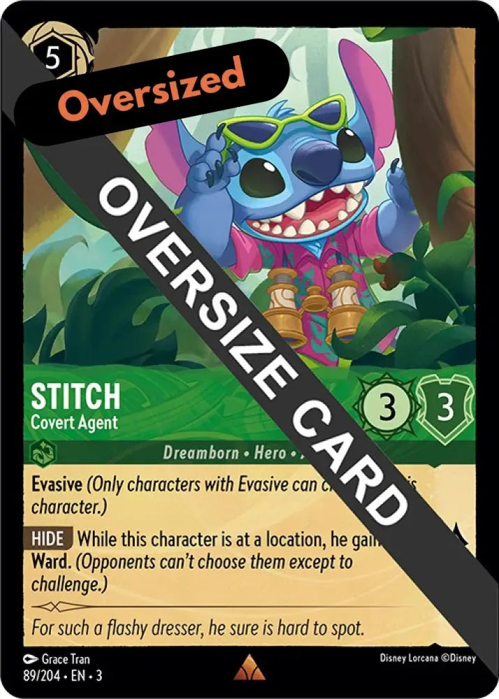 Stitch - Covert Agent (Oversized) (89//204) [Into the Inklands] - Lorcana Single