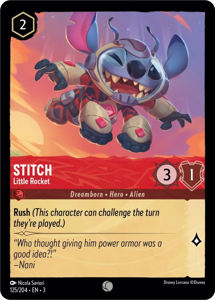 Stitch - Little Rocket (125/204) [Into the Inklands] - Lorcana Single