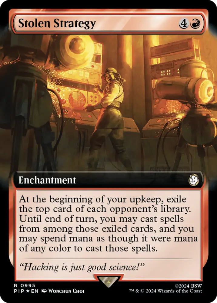 Stolen Strategy (Extended Art) (Surge Foil) [Fallout] - MTG Single