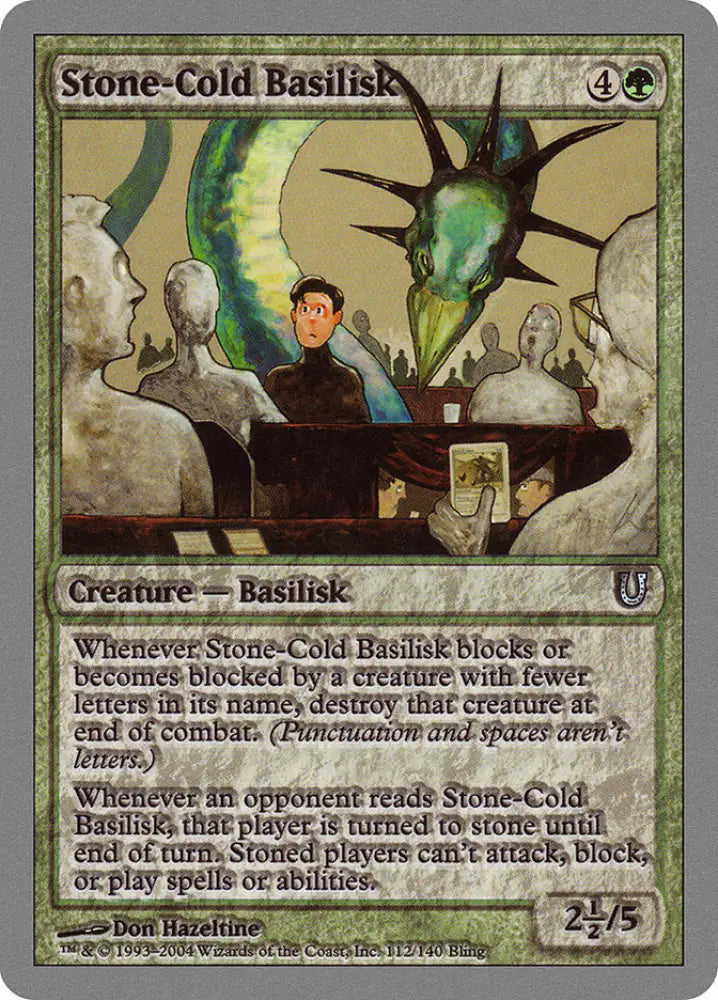 Stone-Cold Basilisk [Unhinged] - MTG Single
