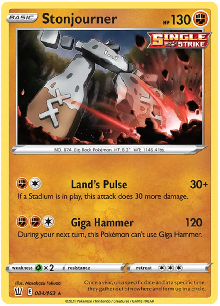Stonjourner (084/163) [Sword & Shield: Battle Styles] - Pokemon Single