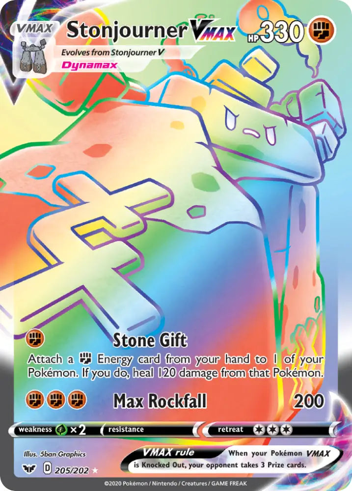 Stonjourner VMAX (205/202) [Sword & Shield: Base Set] - Pokemon Single